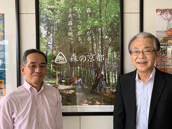 森の京都DMO、田中邦男さん（左）福田誠さん（右）