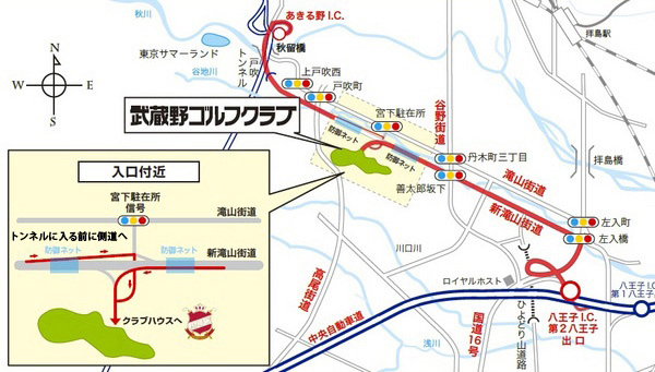 武蔵野ゴルフクラブの地図
