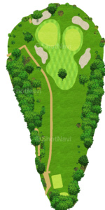 風月カントリー倶楽部の中コース2番ホール